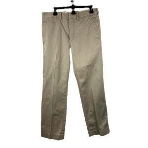L.L.Bean Men's Standard Fit Chinos 32x30 Khaki Tan Flat Front Cotton Preppy Ivy